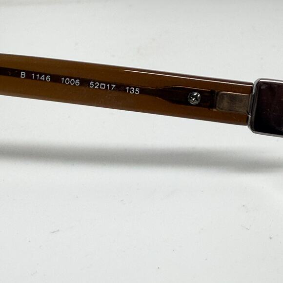 BURBERRY B1146 1006 Brown Eyeglasses Frame Italy Half Rim 52-17-135 Gold H5066 - Picture 5 of 7